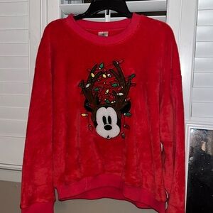 Disney Mickey noise Christmas Sherpa pullover NWT size medium